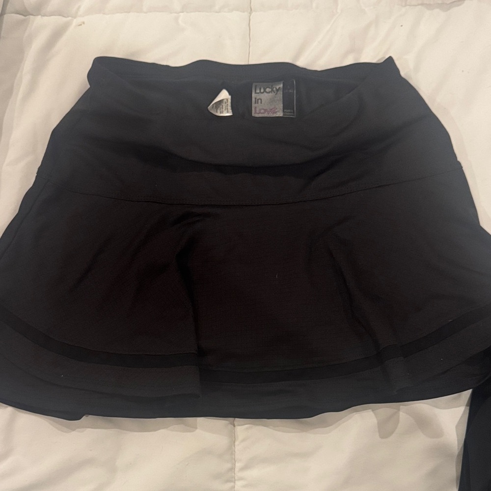 Lucky in Love Black Tennis Skirt